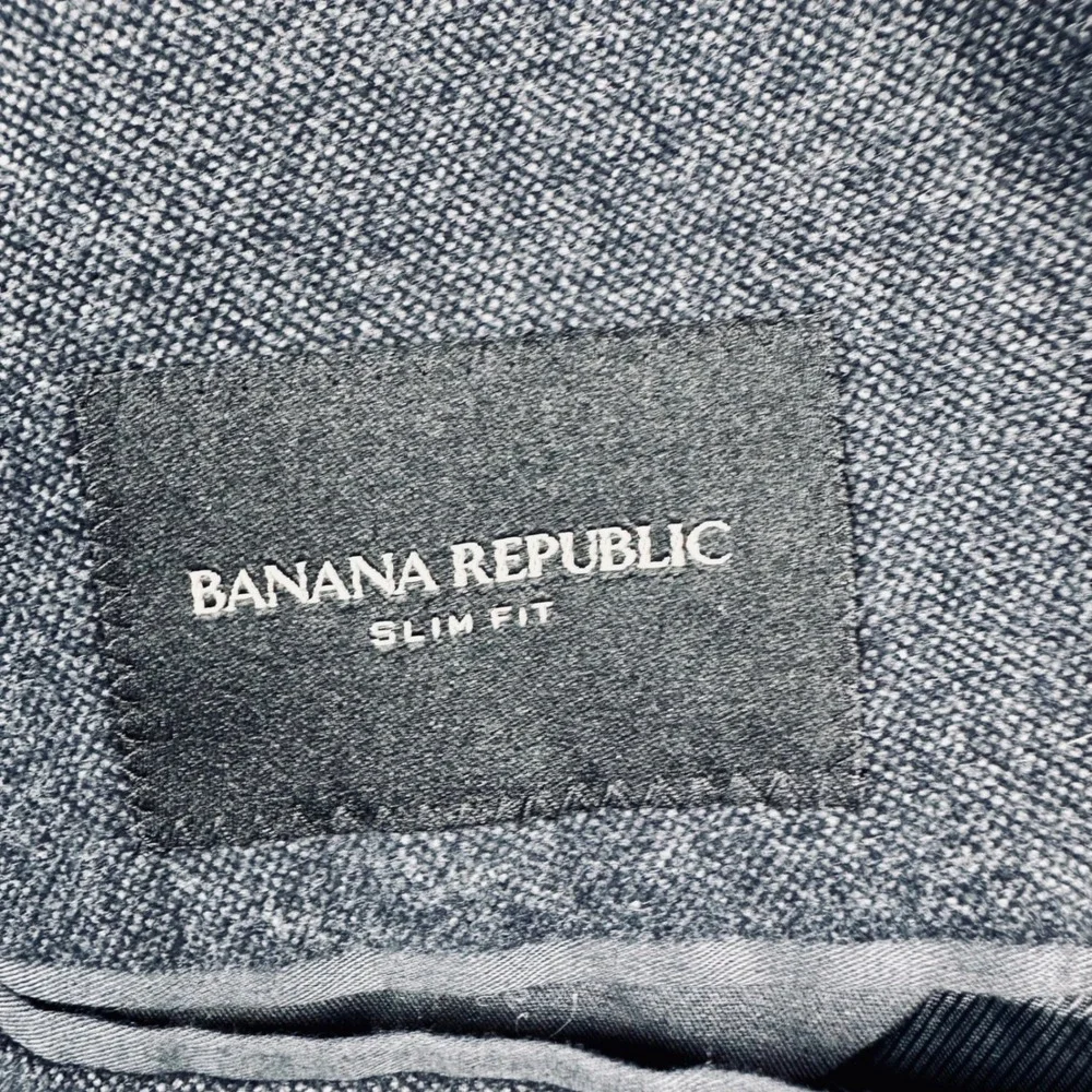 Banana Republic 44R Slim Fit Birdseye Jacket Dark Charcoal Cotton Blazer 488698
